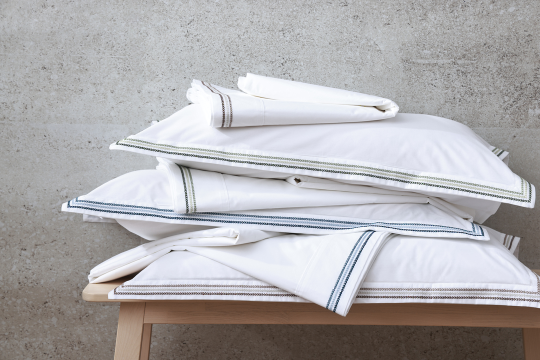 MM Linen Medea Brown Embroidered Sheet Set  250TC Pure Cotton Percale image 2